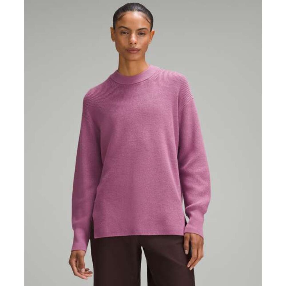 Lululemon Merino Wool-Blend Ribbed Crewneck Sweater Velvet Dust Size 2